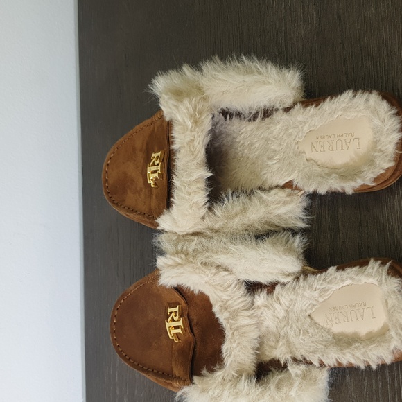 Ralph Lauren soft slippers sz 8 - Picture 3 of 5